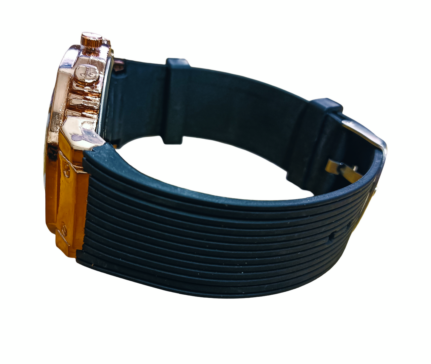 MKB Collection Gold-Toned Watch with Blue Dial for