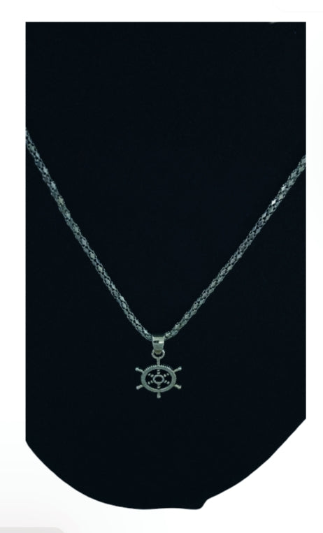 Stainless Steel Ship's Wheel Necklace - Nautical Elegance for the Modern Adventurer