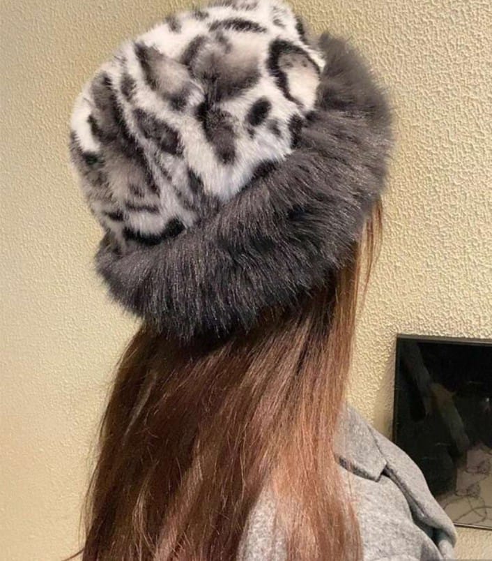 Fur Hat with Pom-Pom