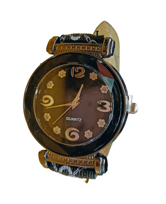 Quartz Watch with Black Face