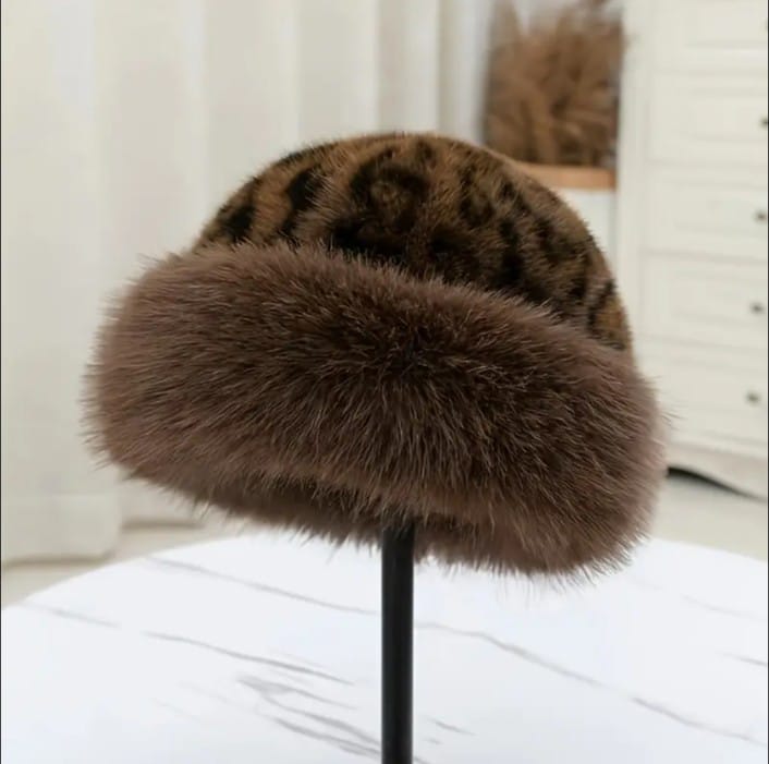 Fur Hat with Pom-Pom