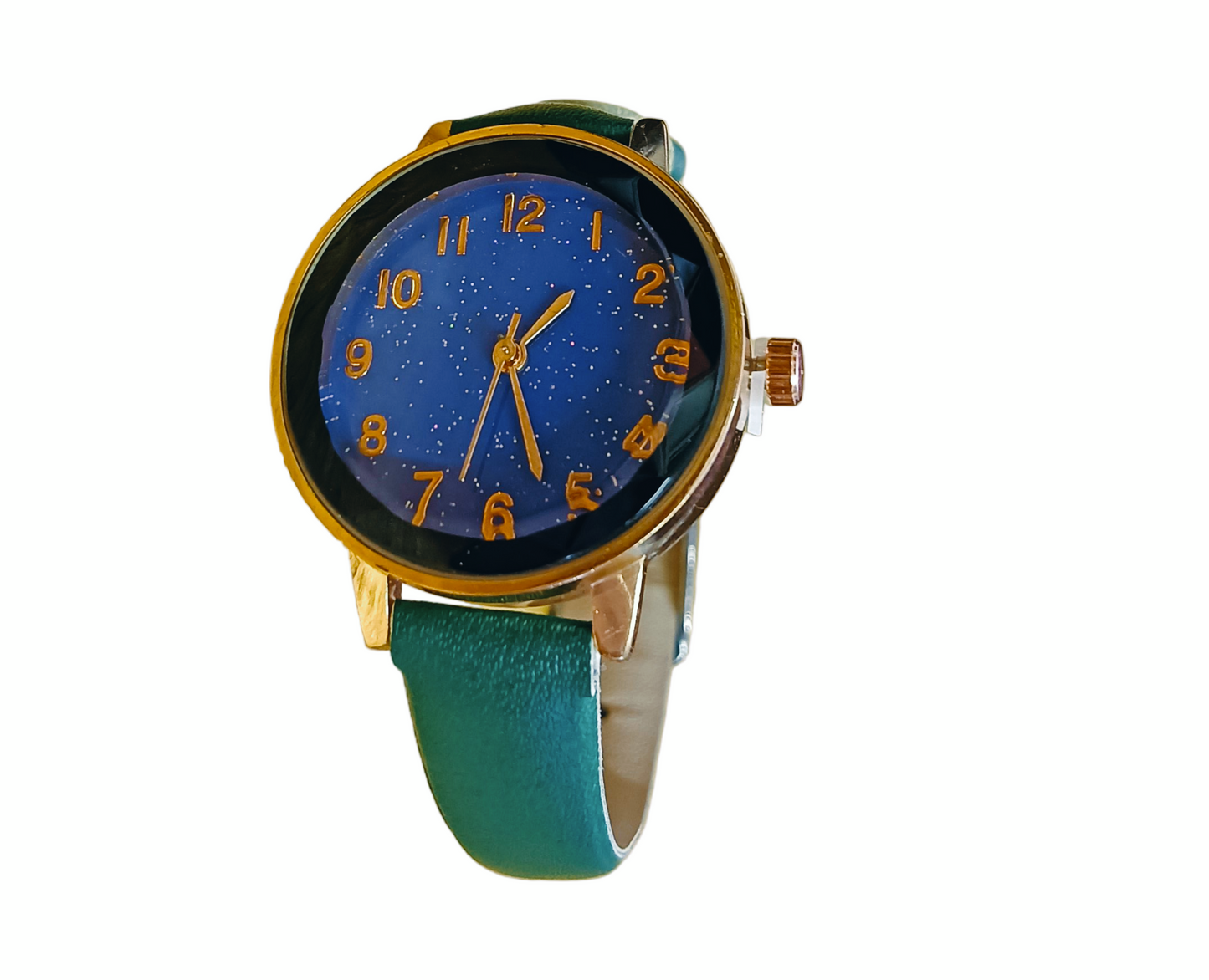 Gold tone stary night watch ⌚ - green