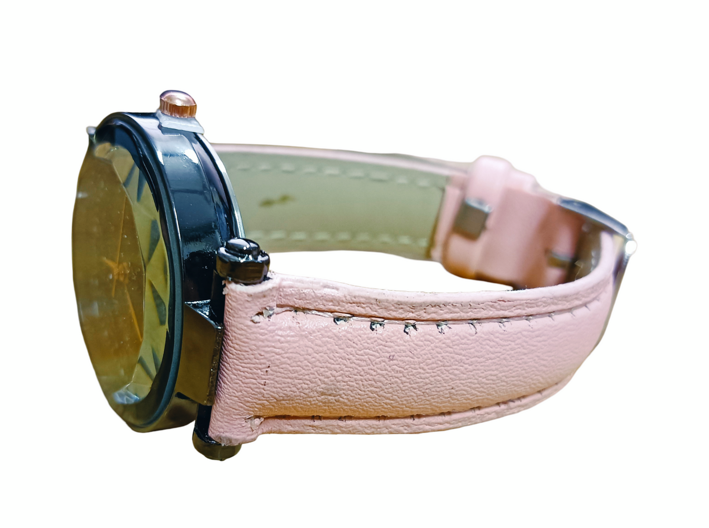 Elegant Pink Watch with Black Dial - Timeless Style for Women