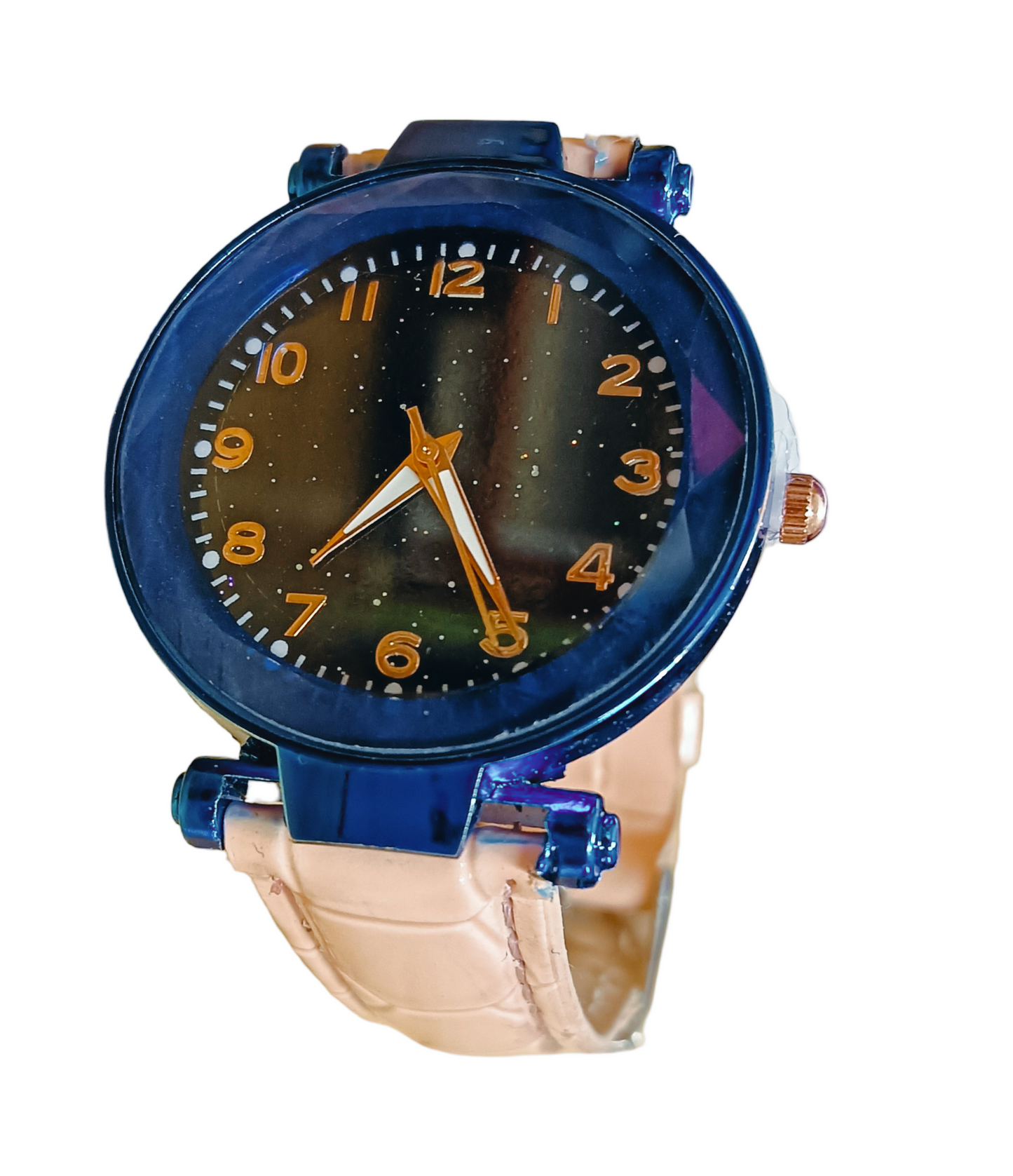 Elegant Blue Watch with Tan Leather Strap - Timeless Style for Any Occasion
