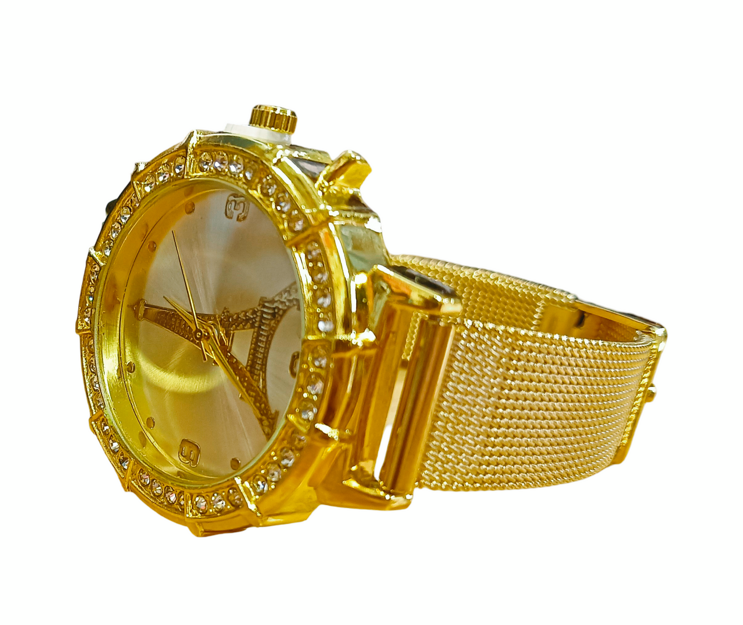 Gold plated Eiffel Tower Watch with Crystal Accents