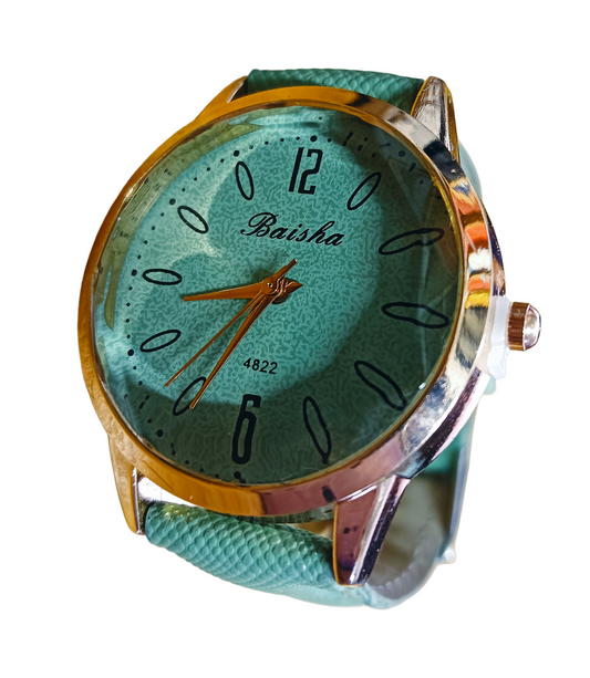 Baisha 4822 Teal Leather Strap Watch